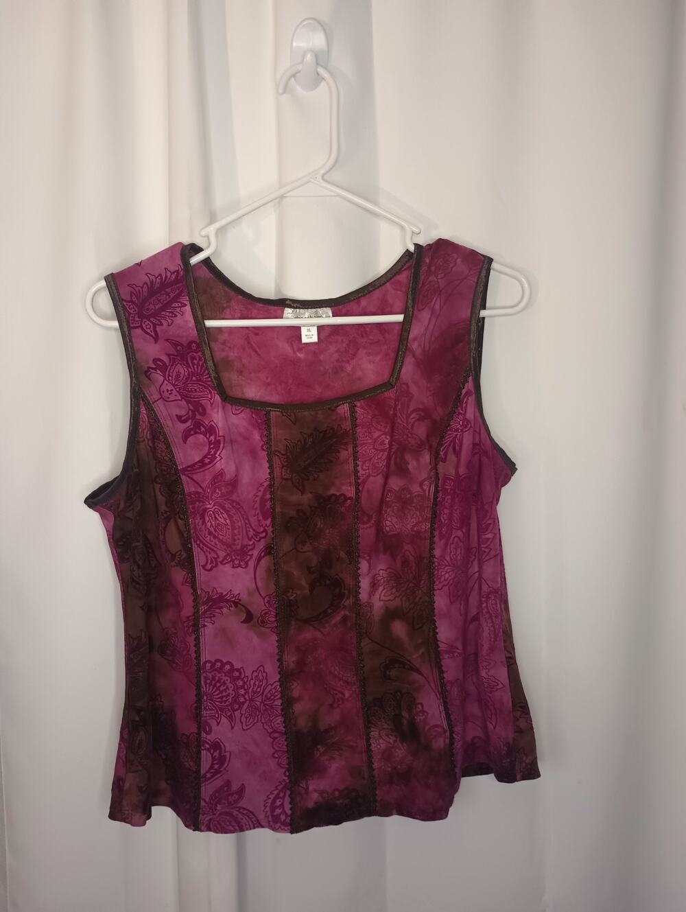 Dressbarn Womens Y2K Fairy Grunge Whimsigoth Velvet Burnout Tank Top XL